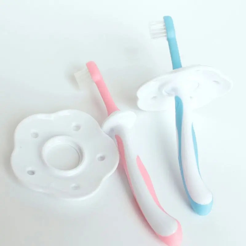 Baby Toothbrush Set Infant Brushing Teeth Tongue Training Safety Cover Design Soft Healthy Teether Toddler Care A2UB