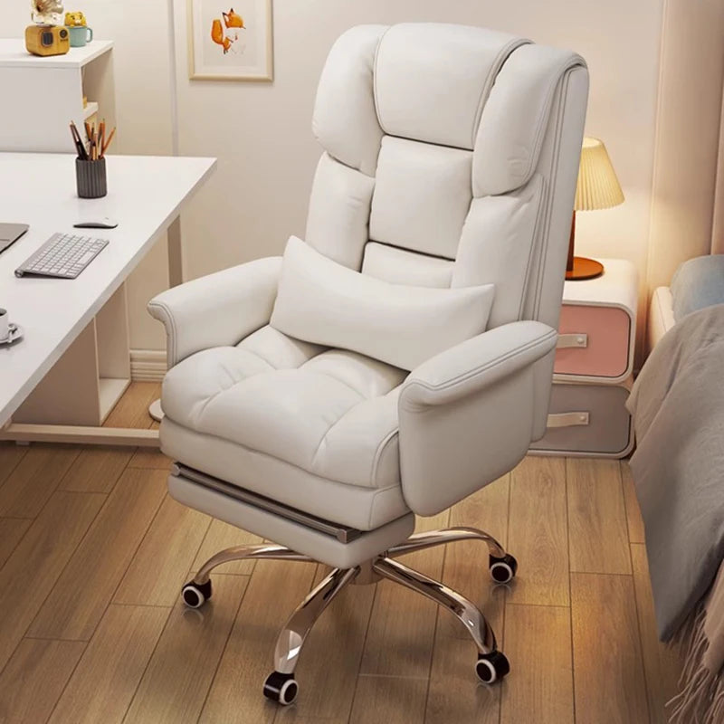 White Modern Office Chair Glides Nordic Luxury Comfortable Computer Gaming Chair Simple Swivel Cadeira De Gamer Office Furniture