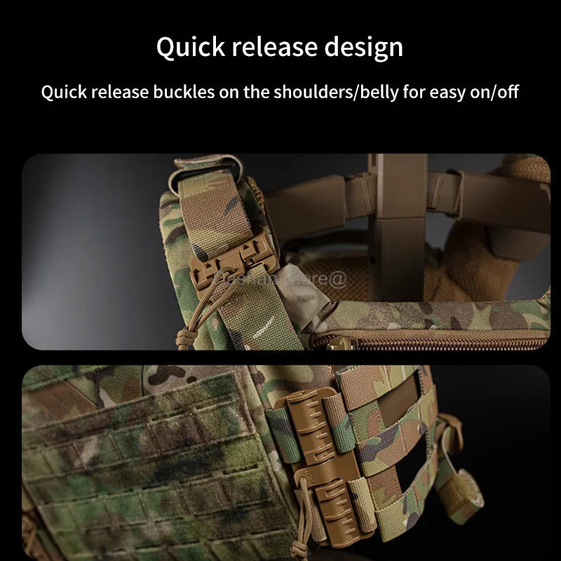 Outdoor 3.0 Tactical Hunting Vest K19 Plate Carrier MOLLE Quick Release Fast Adjust Cummerbund CS Airsoft Agilite Combat Gear