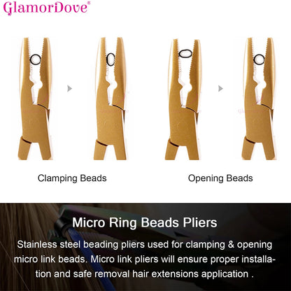 Hair Extension Plier Set Micro Ring Applicator Opener Plier Hair Loop Tool Metal Hair clip Scissor for Weft Extensions